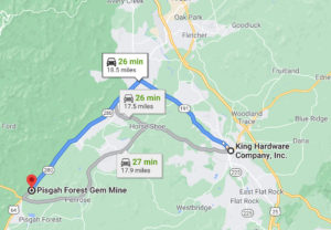 Map to Pisgah Forest Gem Mine Pisgah Forest Location